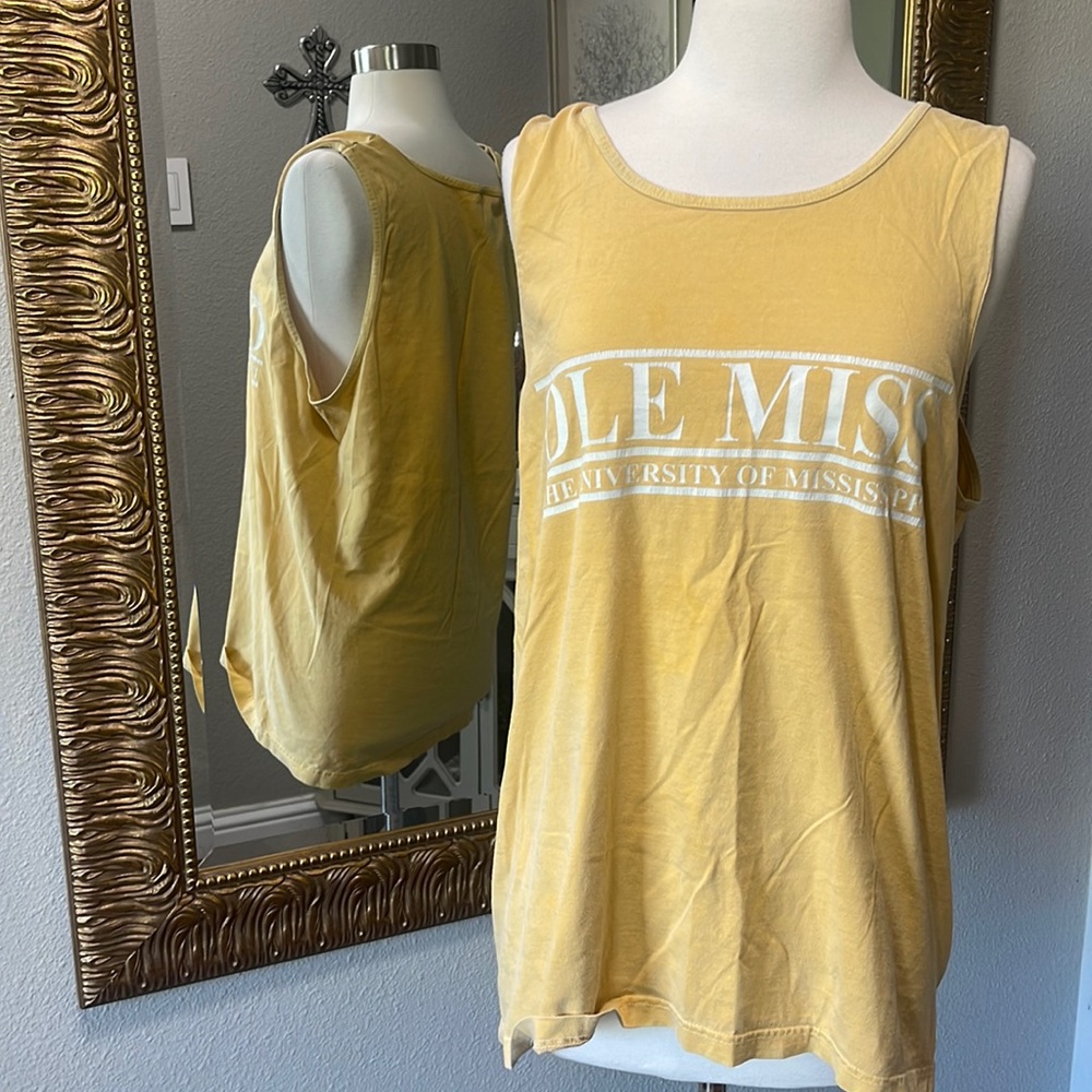 Comfort Colors Yellow Ole Miss Tank Top